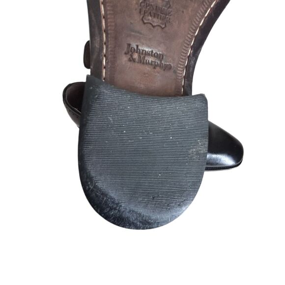 Johnston Murphy Monk Strap Shoes Mens Size 8 Black Leather Gunmetal Buckle - Picture 12 of 13